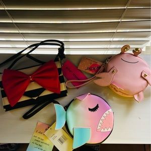 BETSEY JOHNSON CROSSBODY & CRAB & SHARK COIN PURSES!
